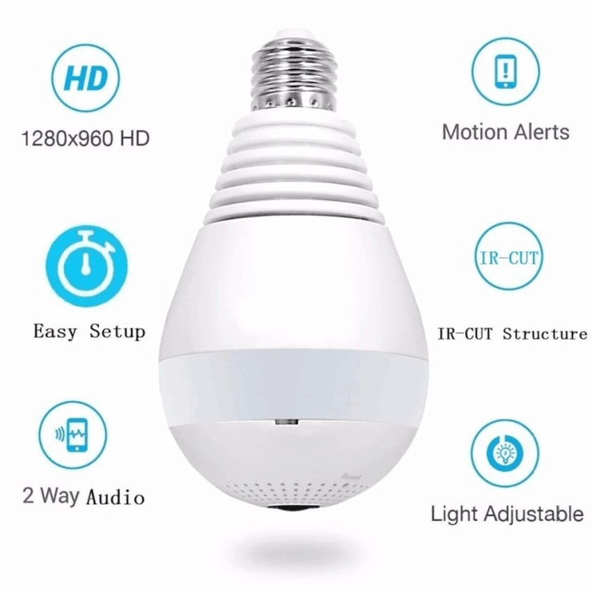 V380 LED Bulb Light WIFI Spy Camera Security Cameraspy camera Shopee