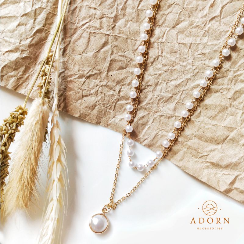 Adorn Victoria Double Layer Pearl Necklace | Shopee Philippines