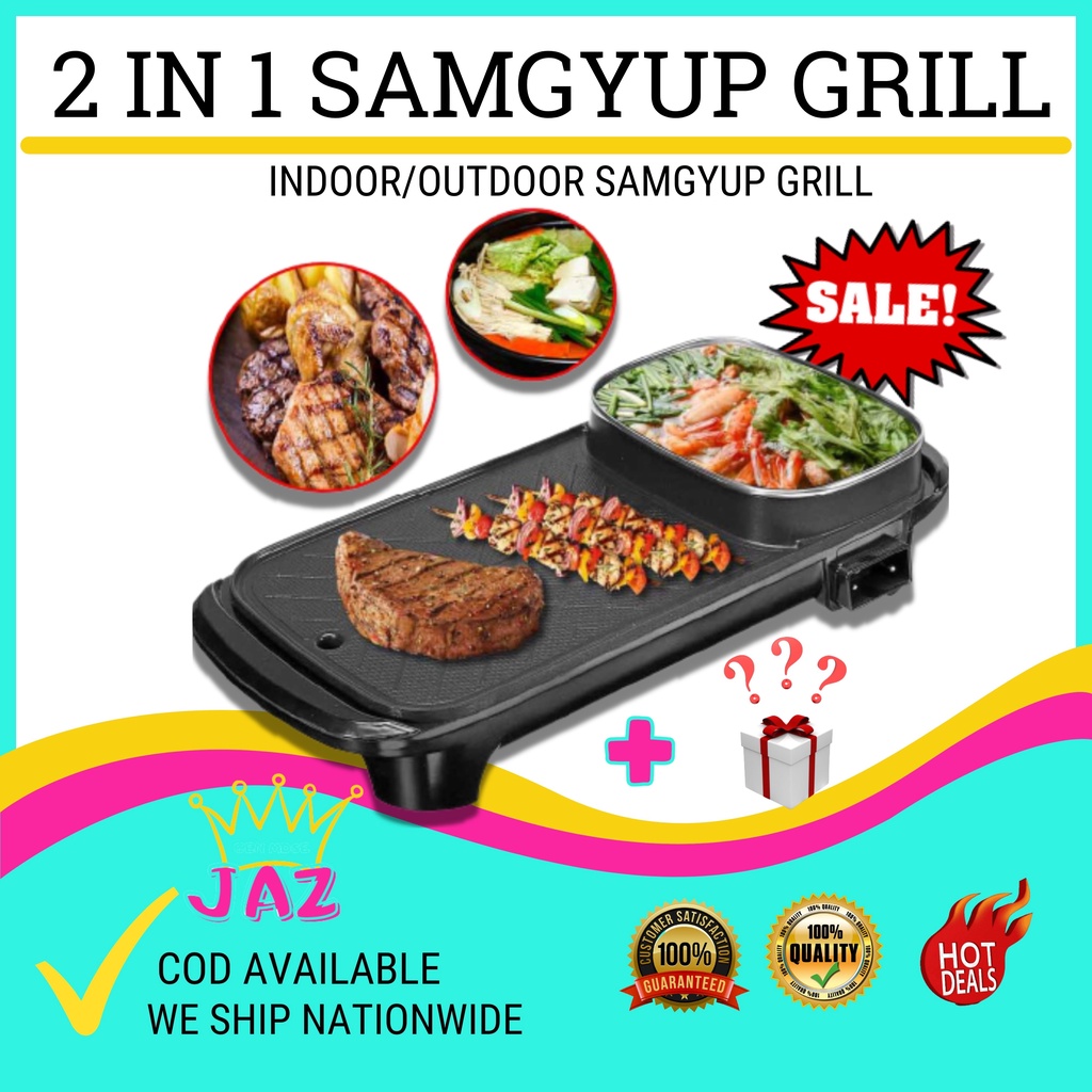 2 in 1 electric korean samgyupsal BBQ grill and hotpot BEST SELLER 2 in