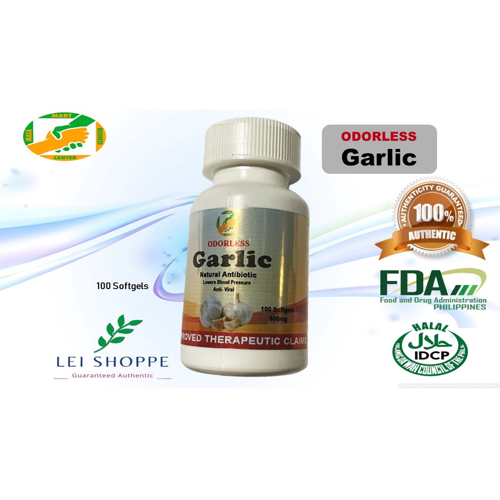 Odorless GARLIC Natural Antibiotic 100 Softgels [Masa Mart] Shopee Philippines