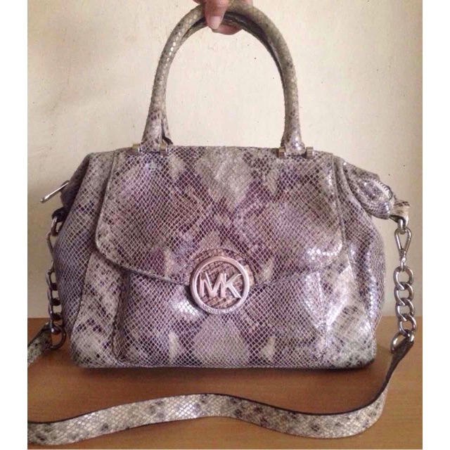 michael kors snakeskin satchel