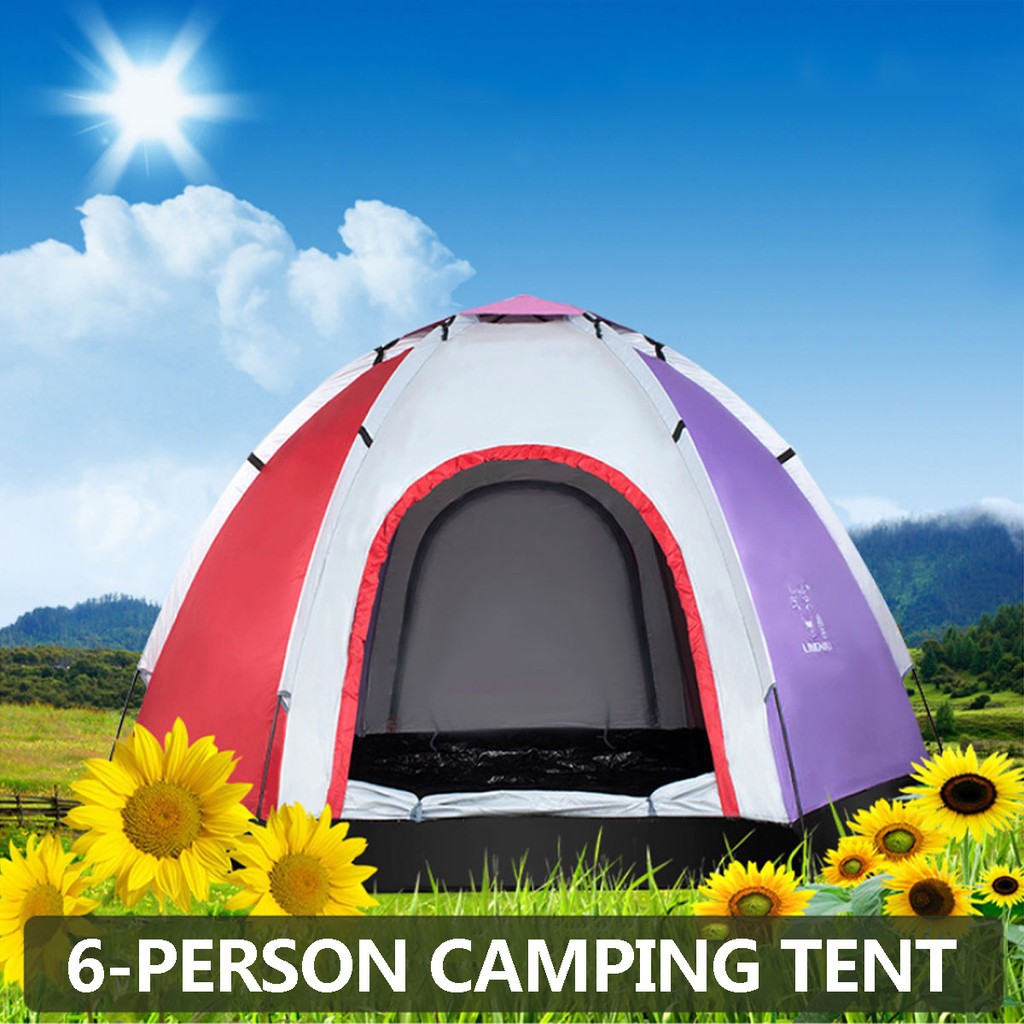 HappyMall 6 Person Camping Tent Outdoor Ultravioletproof Sleeping
