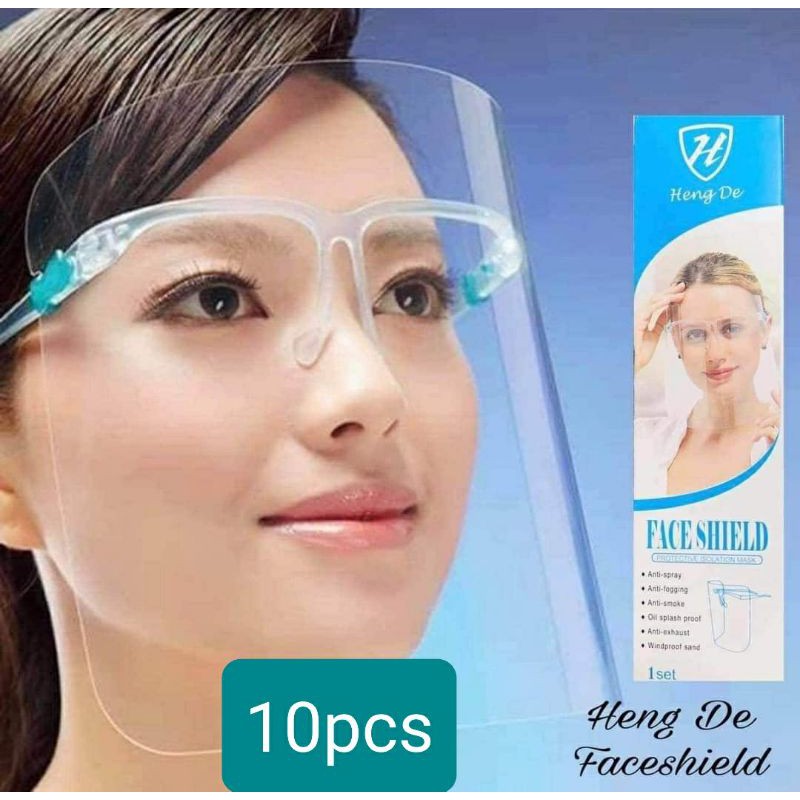 10 pcs Faceshield with box and frame Hengde Brand | Shopee Philippines