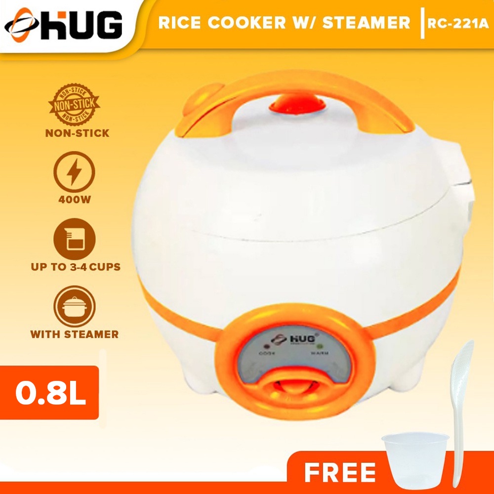 Hug Rice Cooker Big On Sale 0.8 Liters Non Stick Rice Cooker Orange Rc