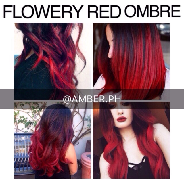 Flowery Red Ombre Shopee Philippines