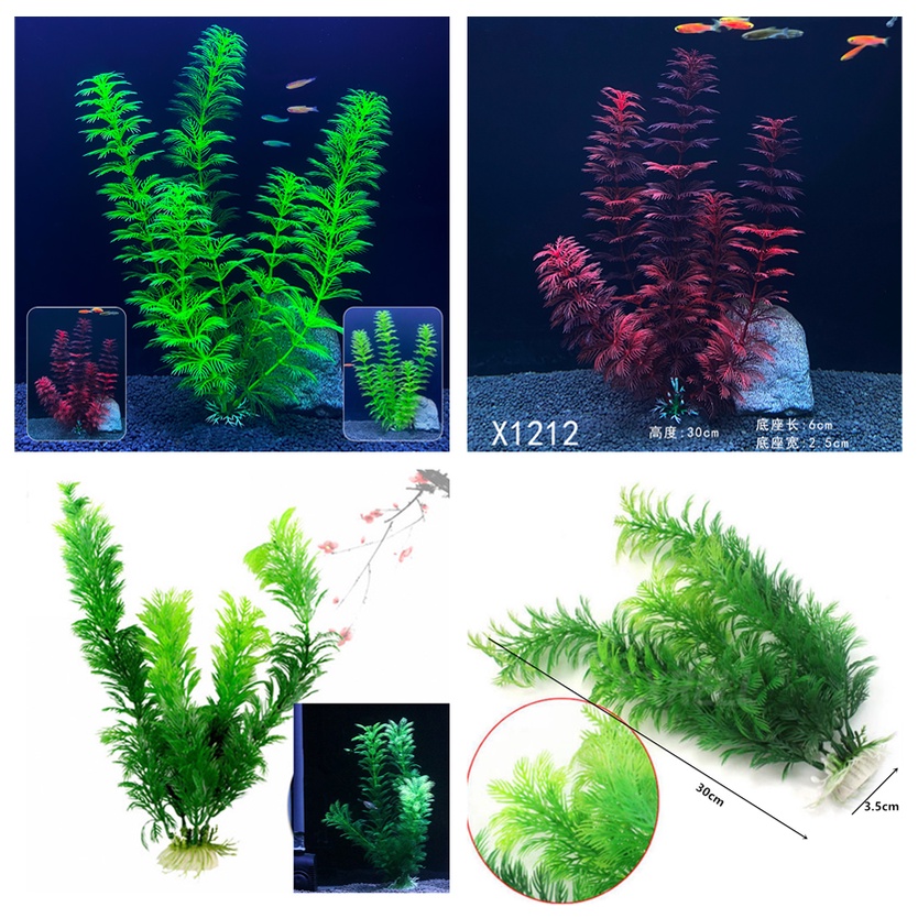 10cm / 20cm / 30cm Fake Aquarium Plants Plastic Grass Fish Tank Decor