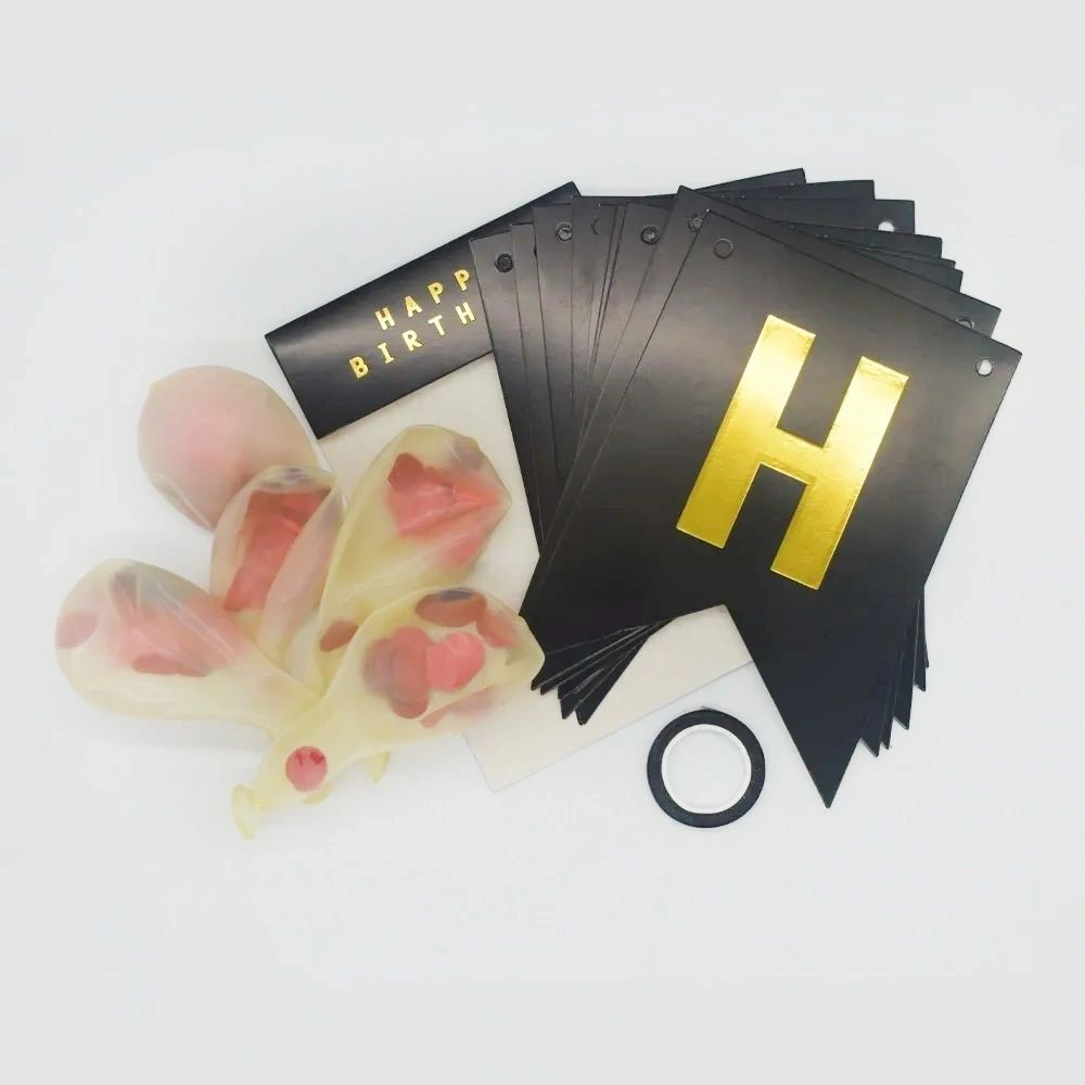 Homestay Sale 5pcs Set Happy Birthday Banner Confetti Balloons Birthday Party Decorations Latex 62