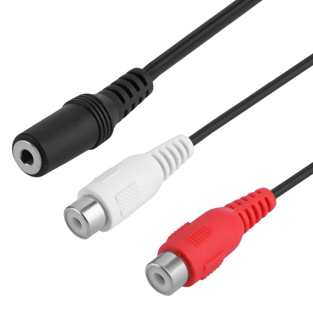 2 RCA Female Jack to 3.5mm Stereo Female Y Splitter Audio Cable Adapter