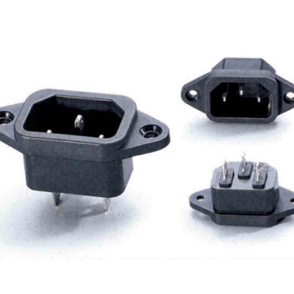 AC Power Socket C14 Pin Socket Ear Fixed Hole Computer Electric Rice