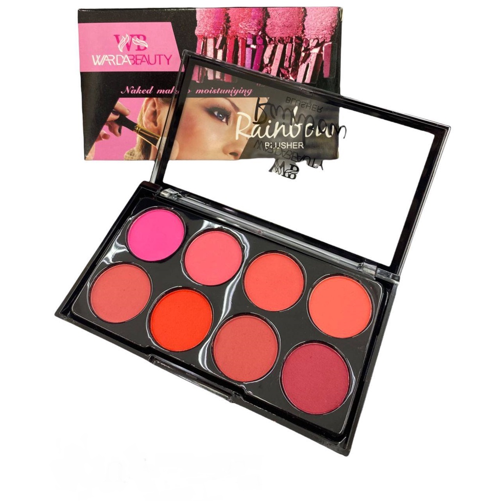 WARDA BEAUTY Rainbow Blush 8Colors Palette natural matte shimmering ...