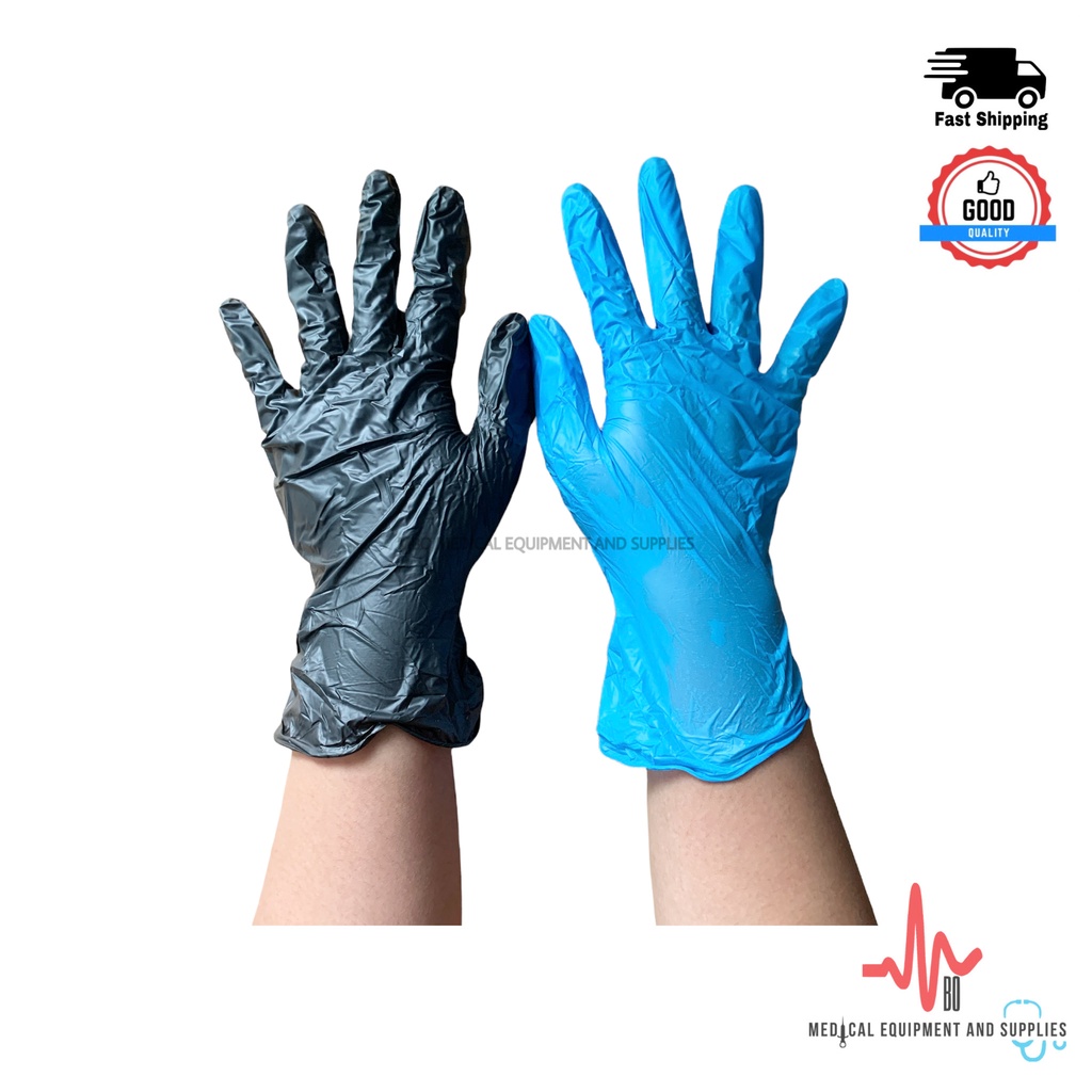 Nitrile/Vinyl Blended Gloves Per Pairs (Blue/Black) Shopee Philippines