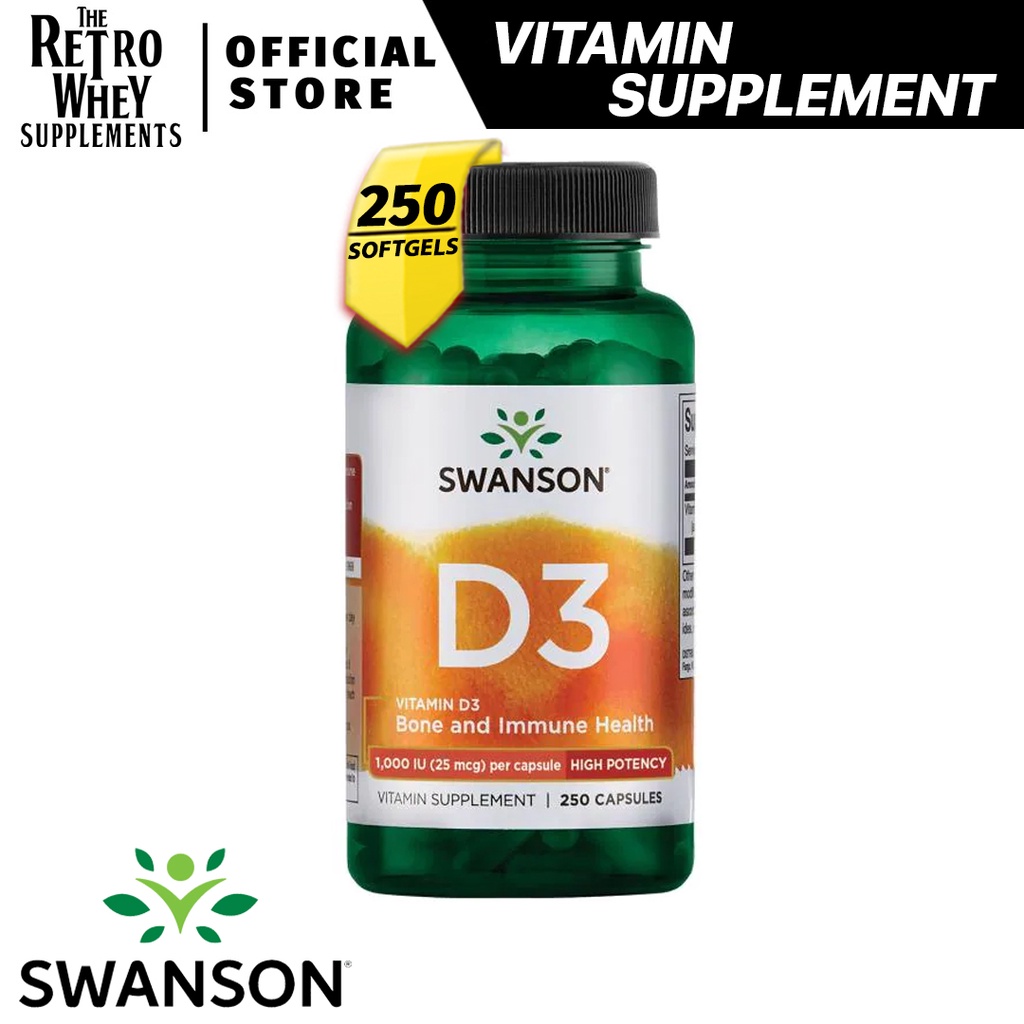Swanson Vitamin D3 1000 IU Bone Health Immune Support Healthy Muscle