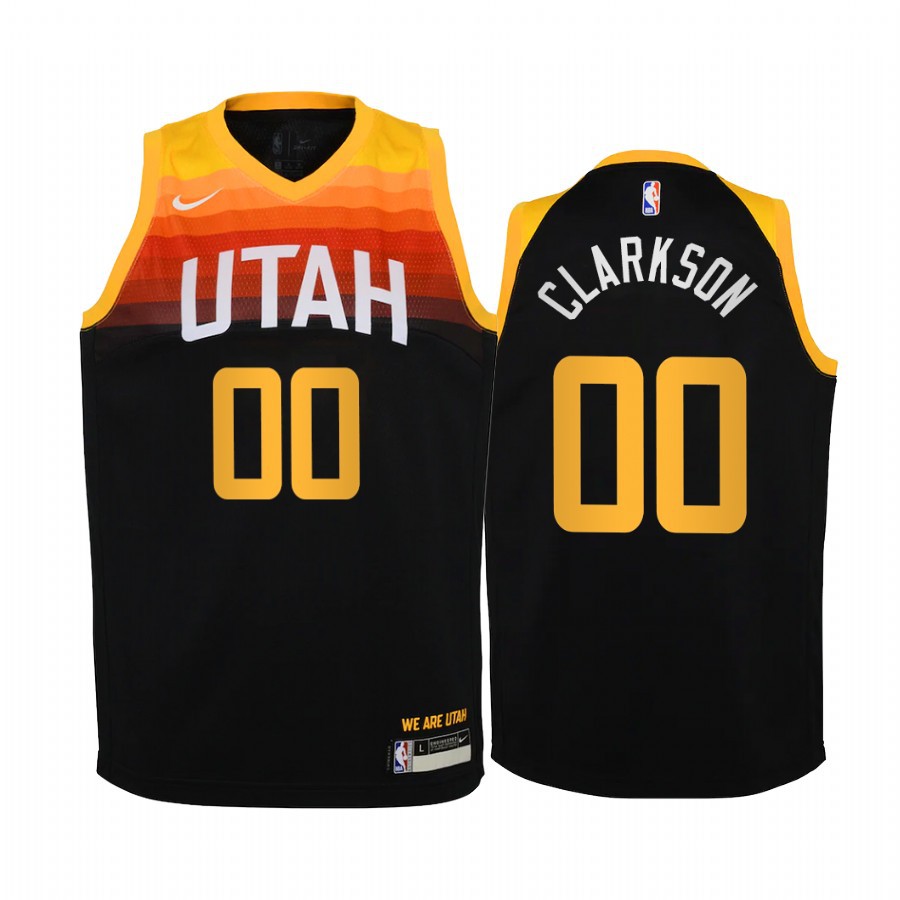 Men's Utah Jazz #00 Jordan Clarkson 2019-20 City Orange Jersey | Shopee ...
