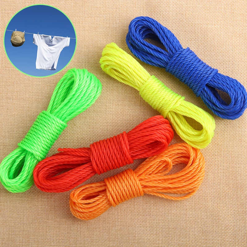 10m Long Colored Nylon Rope Drying Clothes Hangers Washing Lines Cord