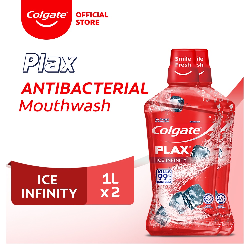 Colgate Plax Ice Infinity Flavor Antibacterial Mouthwash | 1L | Pack of 2