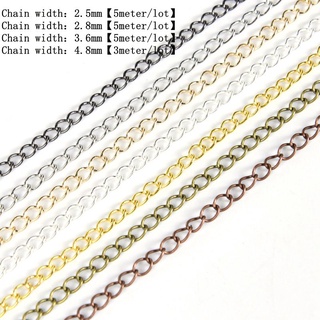 Lots 2/10M Cable Open Link Iron Metal Chains Craft Jewelry Making DIY 0.7x3x2MM