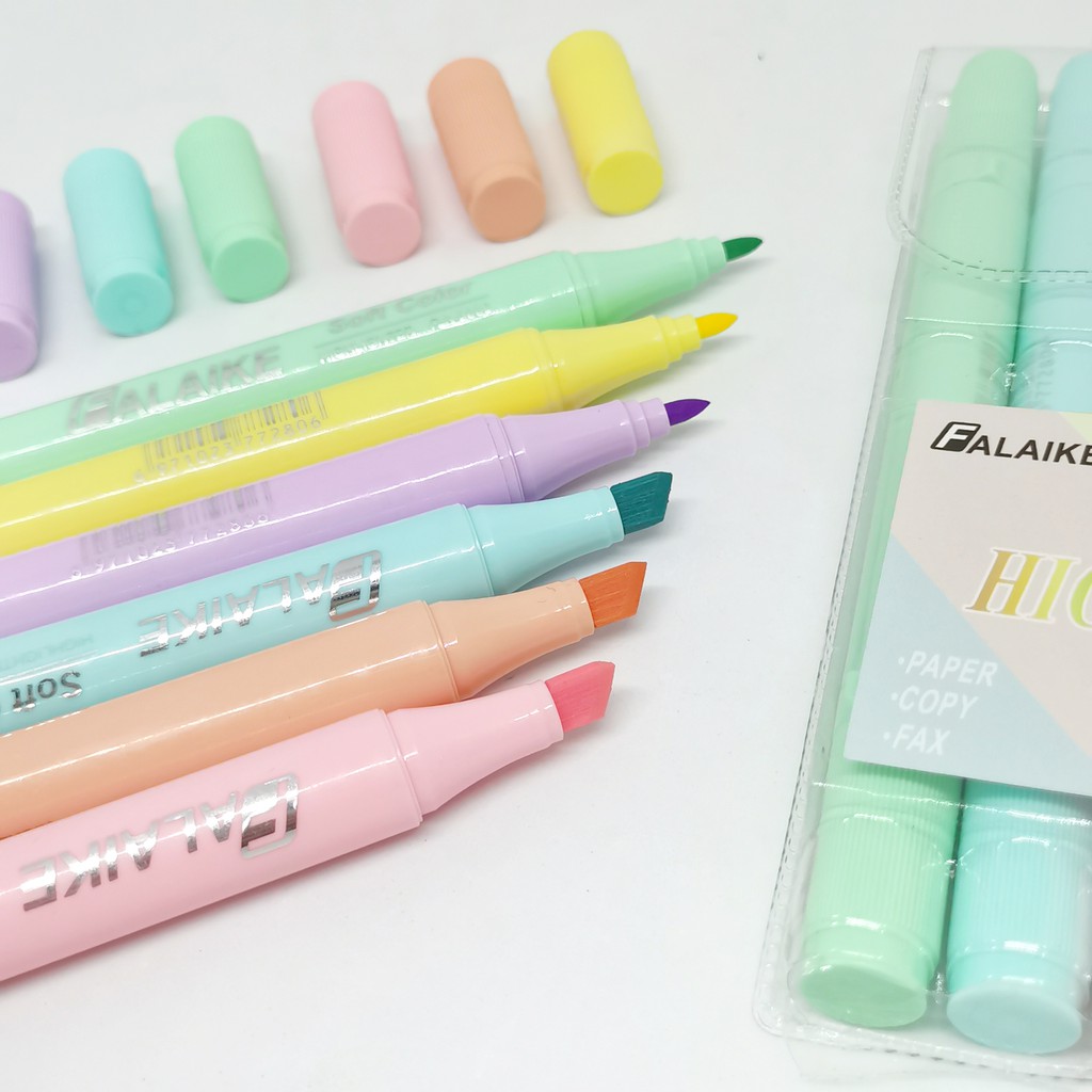 FLK 6in1 DUAL TIP PASTEL COLORED HIGHLIGHTER MARKER Shopee Philippines