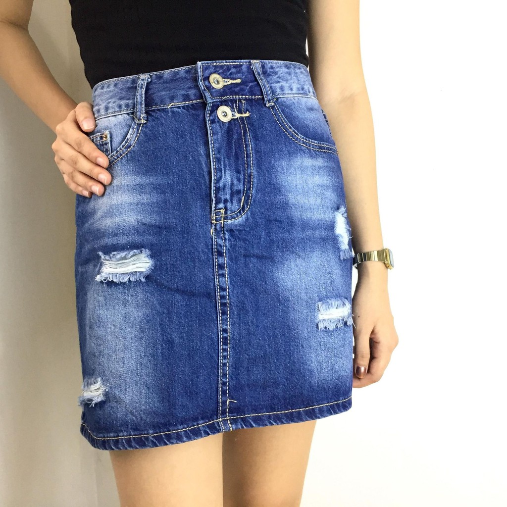 shopee denim skirt