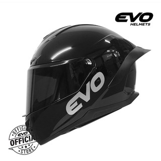 EVO Xr-03 Gloss Black Full Face Single Visor Helmet With Free Clear ...
