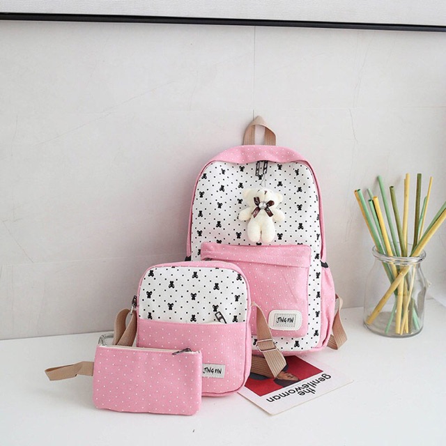 LILY Kawaii Plushy Pastel korean bag Set(3in1 with bear) | Shopee  Philippines