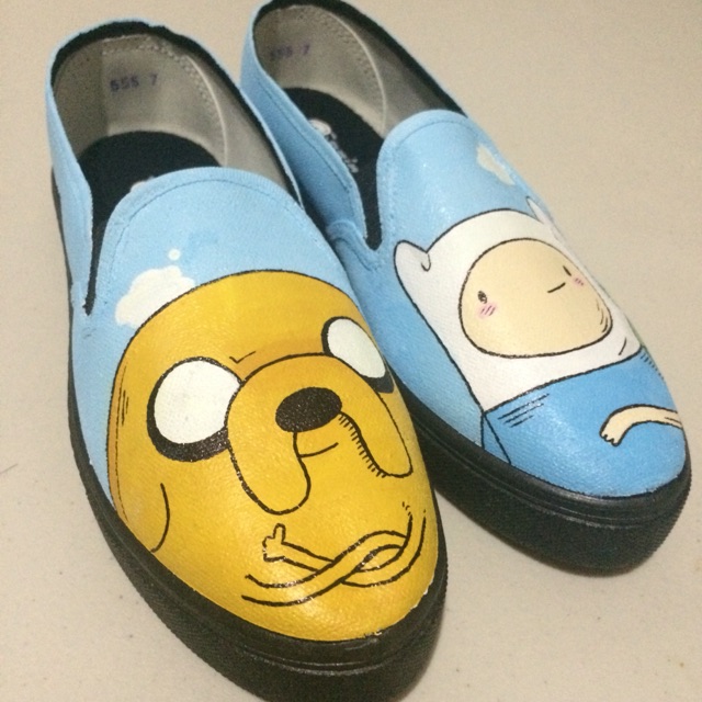 Custom Hand Painted Adventure Time Jake Finn Shoes 