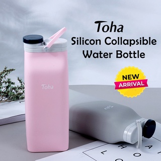 Toha Silicone Collapsible Water Bottle 600ml Food Grade Silicone Water Bottle