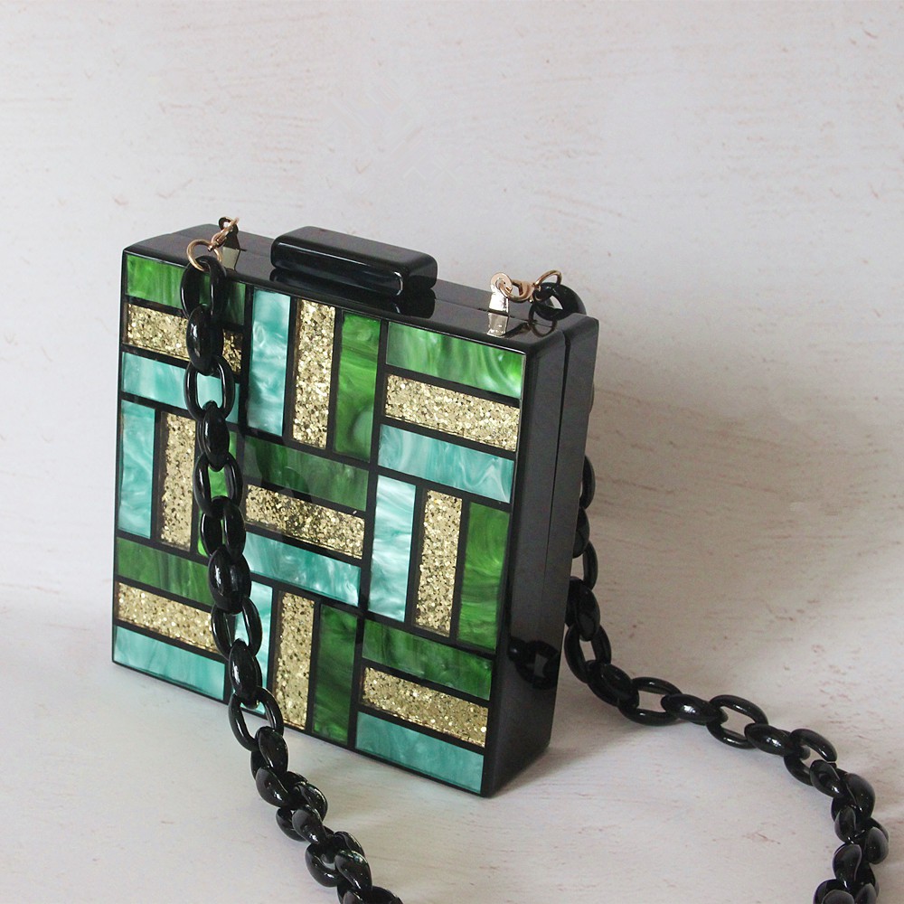 green and gold clutch