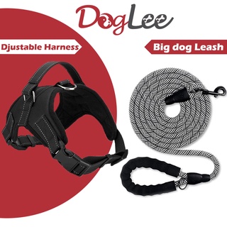 Dog Harness Vest Adjustable And Reflective Leash Set For Small Medium Large Dogs