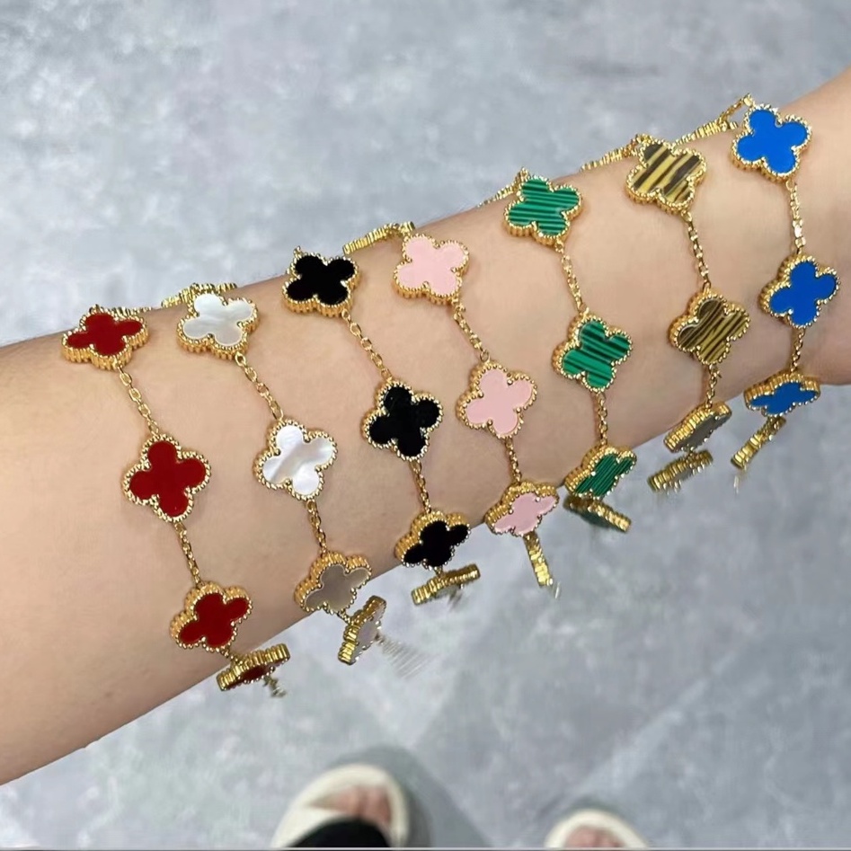 Korea gold-plated four leaf clover bracelet women jewelry best friend ...