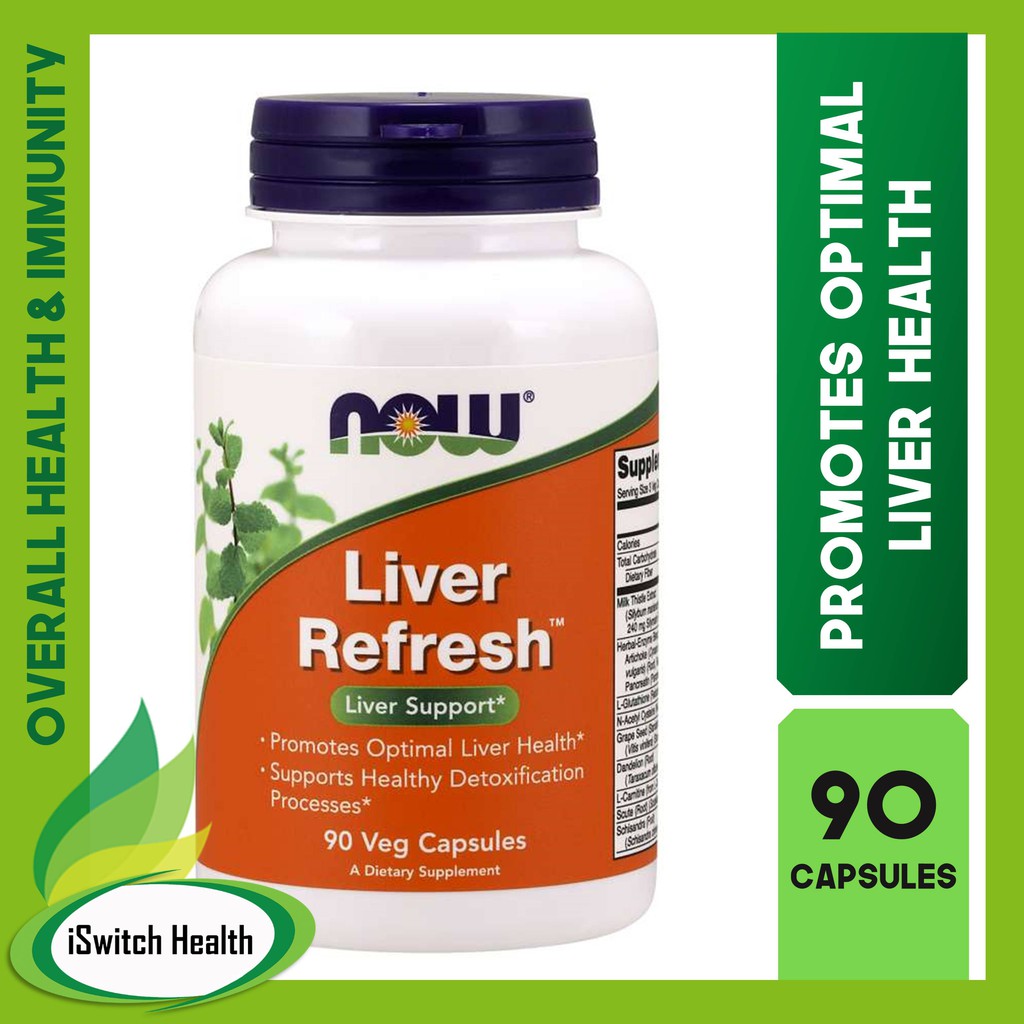NOW Foods Liver Refresh with Milk Thistle & Glutathione - 90 Capsules ...