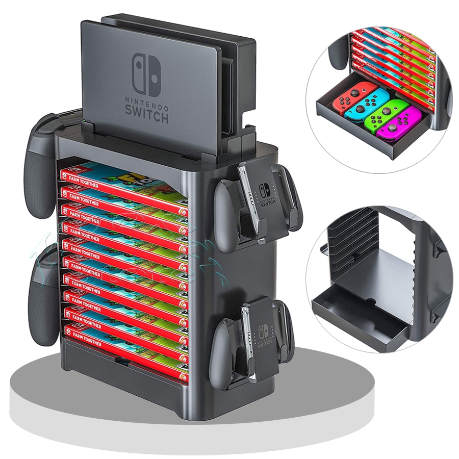 Nintendos Switch Console Accessories Case Storage Stand NS Game CD Disc