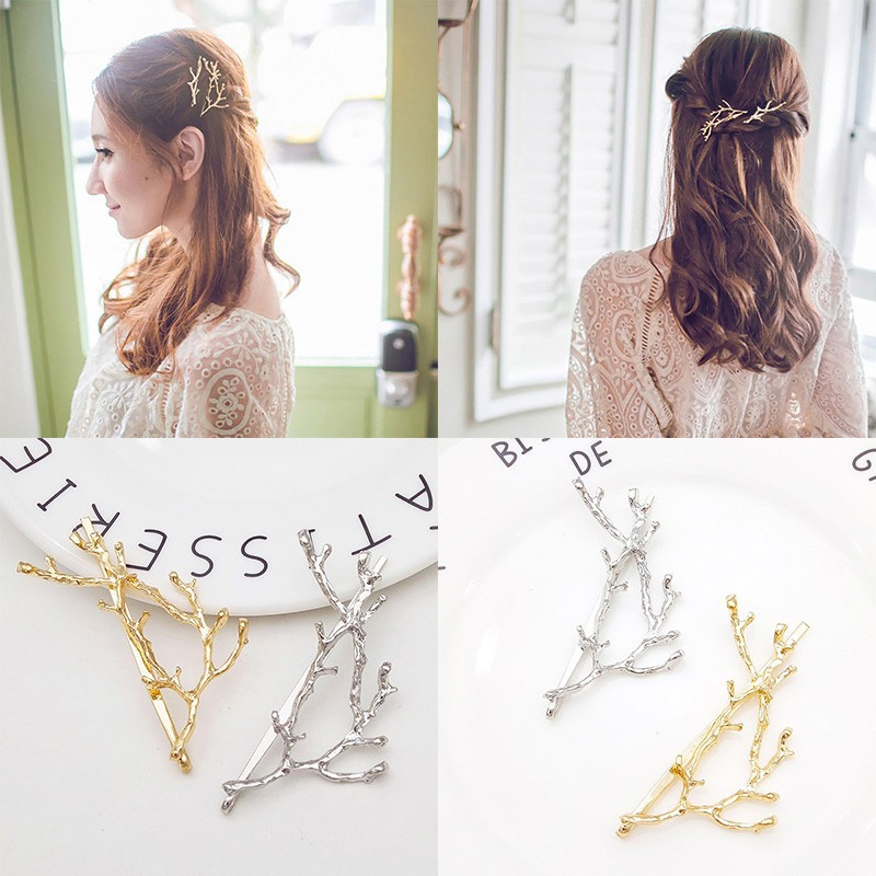 Myqueen Korean Sweet Antler Twig Branch Hair Clip Alloy Hair Pin