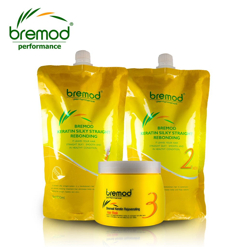 Bremod Keratin Rebonding Set 800ml Silky Straightening Straight Hair ...