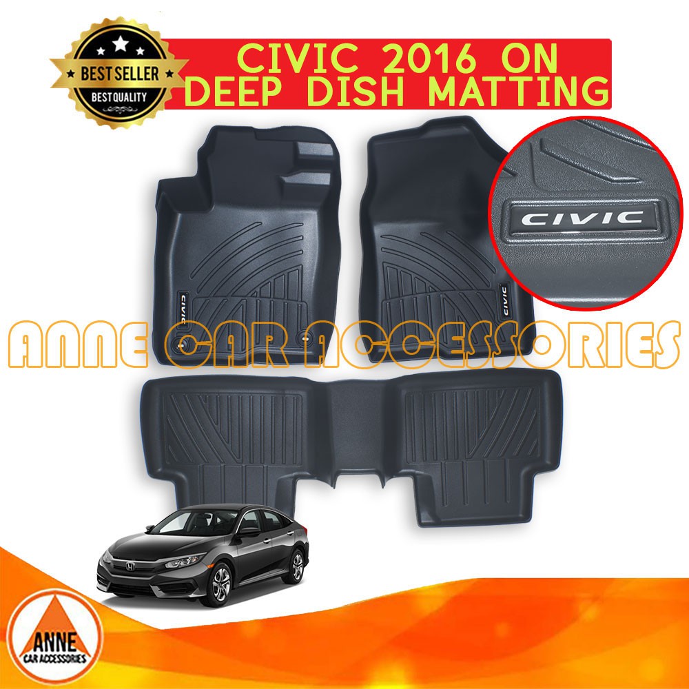 TPE Car Deep Dish Matting for Honda Civic 2016 Onwards Rubber Matting