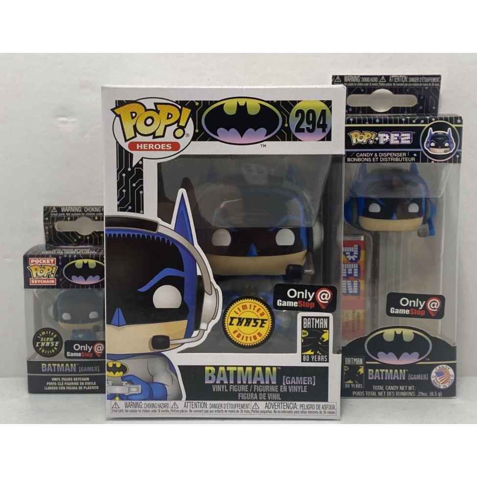 Batman (Gamer)(Chase)(Set with Glow Chase Pop Keychain, Pez and Sticker) - Batman  Funko Pop! | Shopee Philippines