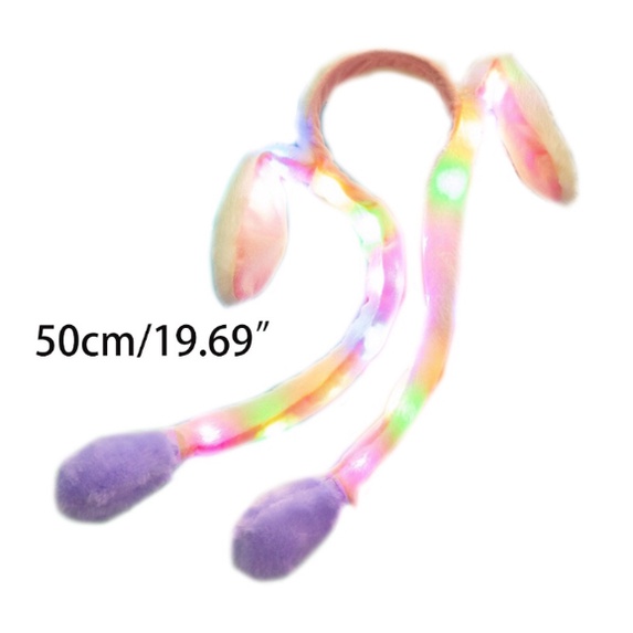 Cute LED Light Up Rabbit Headband with Airbag Moving Ears Children