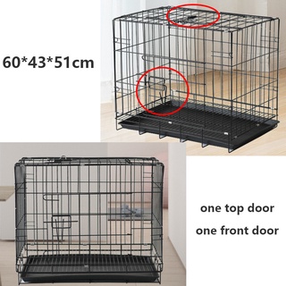 Dog Cage with Poop Tray Heavy Duty Pet Collapsible Cage Foldable Pet Cage #7