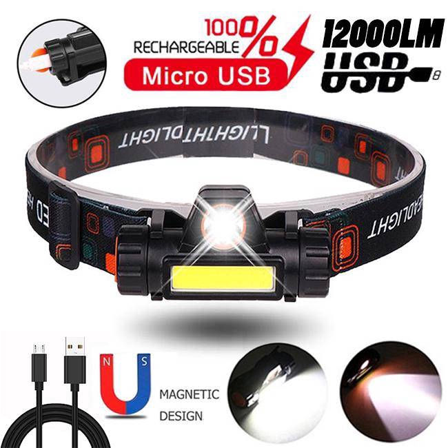 LED Head Torch Headlamp Rechargeable Headlight Lamp Flashlight-Delivery 3-4 days 
