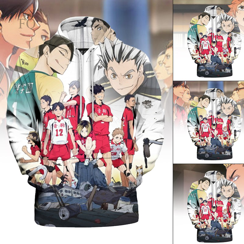 haikyuu karasuno shoyo tobio cosplay hoodie oikawa autumn fashion hooded  sweater anime print top coat kuroo costume