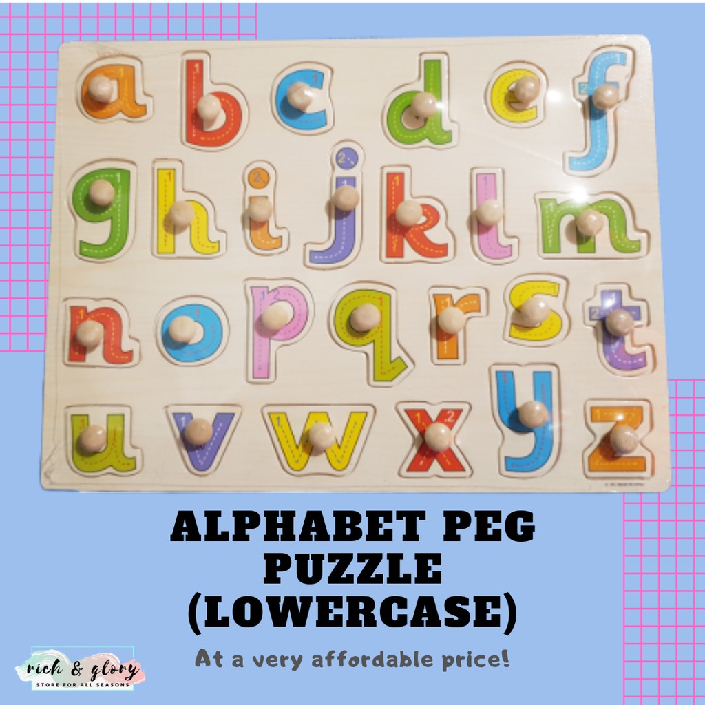 wooden alphabet peg puzzle