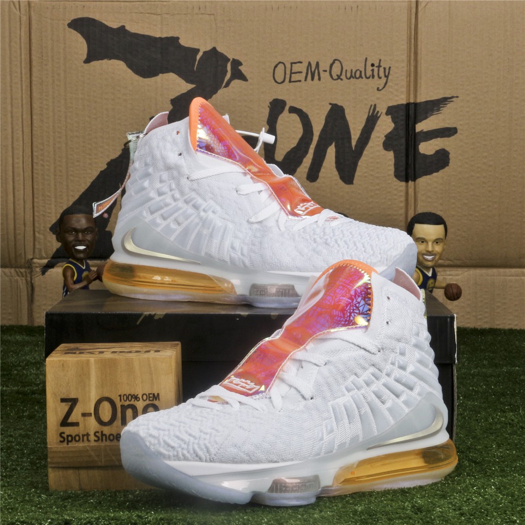 orange and white lebron 17