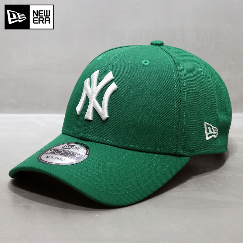 Hat Women's MLB Baseball Cap Curved Brim Male Yankee Hard Top Large Standard NY Sunshade Green EO4U