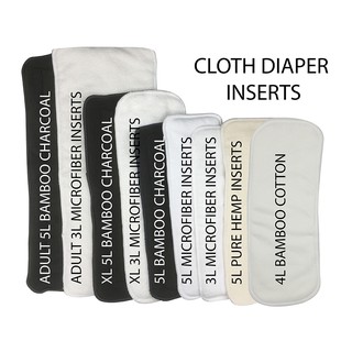 Microfiber Bamboo Charcoal  H E M P BAMBOO  Microfleece Inserts for Cloth Diaper