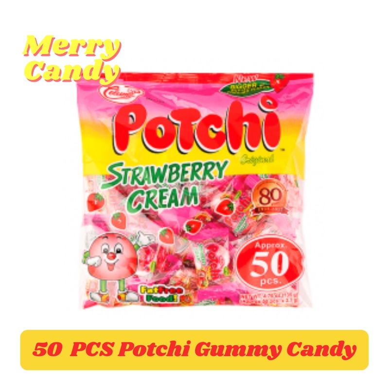 50 PCS Potchi Strawberry Gummy Candy by Columbia | Shopee Philippines