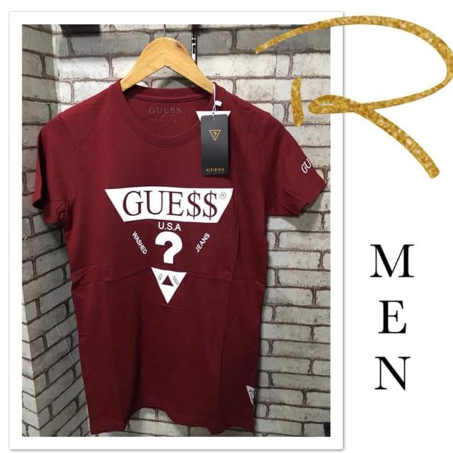 maroon guess shirt