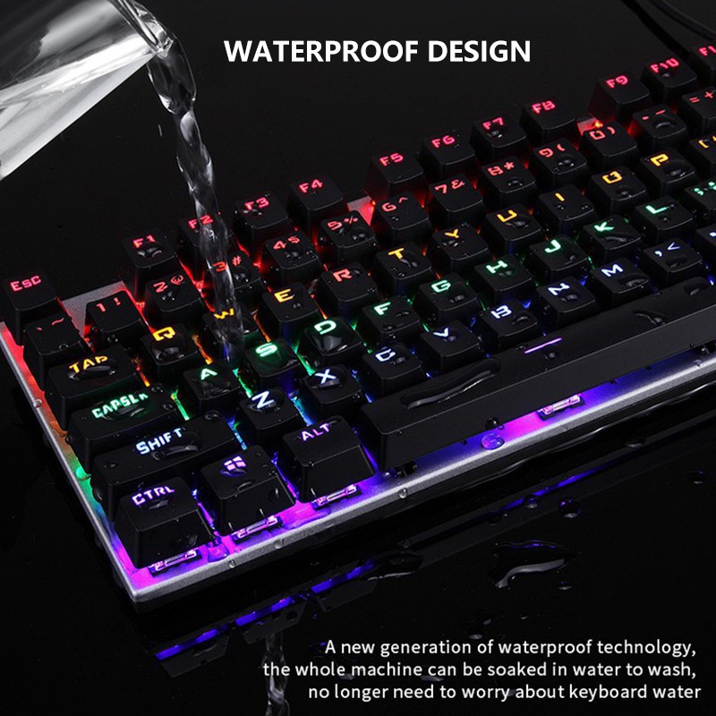 V2S KM300 Keyboard and Mouse Set LED Rainbow RGB Backlight Office Wired Mechanical Gaming