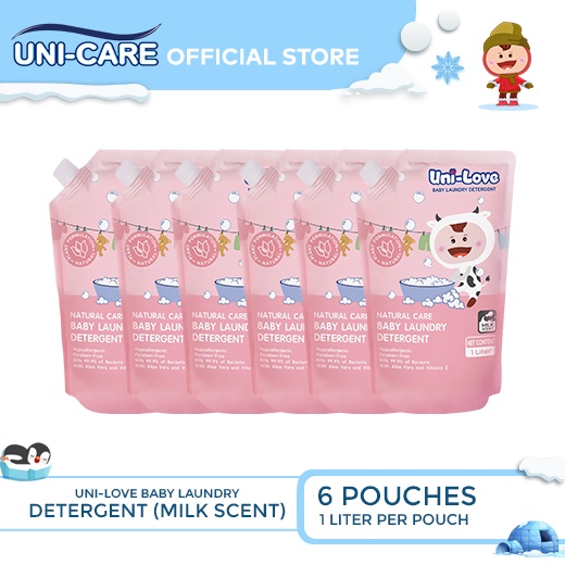 UniLove Baby Laundry Detergent 1L (Milk Scent) Pack of 6 Shopee