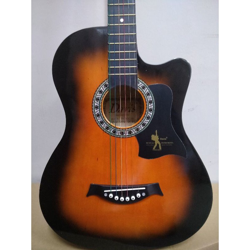 DAVIS ELECTRIC ACOUSTIC GUITAR W/TRUSTROD COLORED STRINGS Shopee