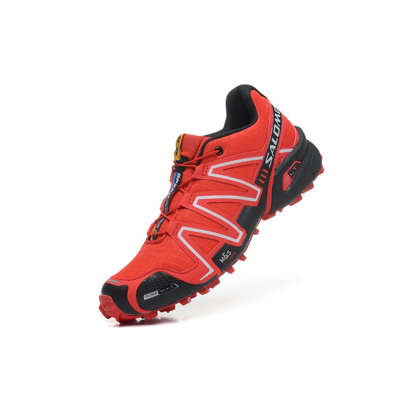 salomon red shoes