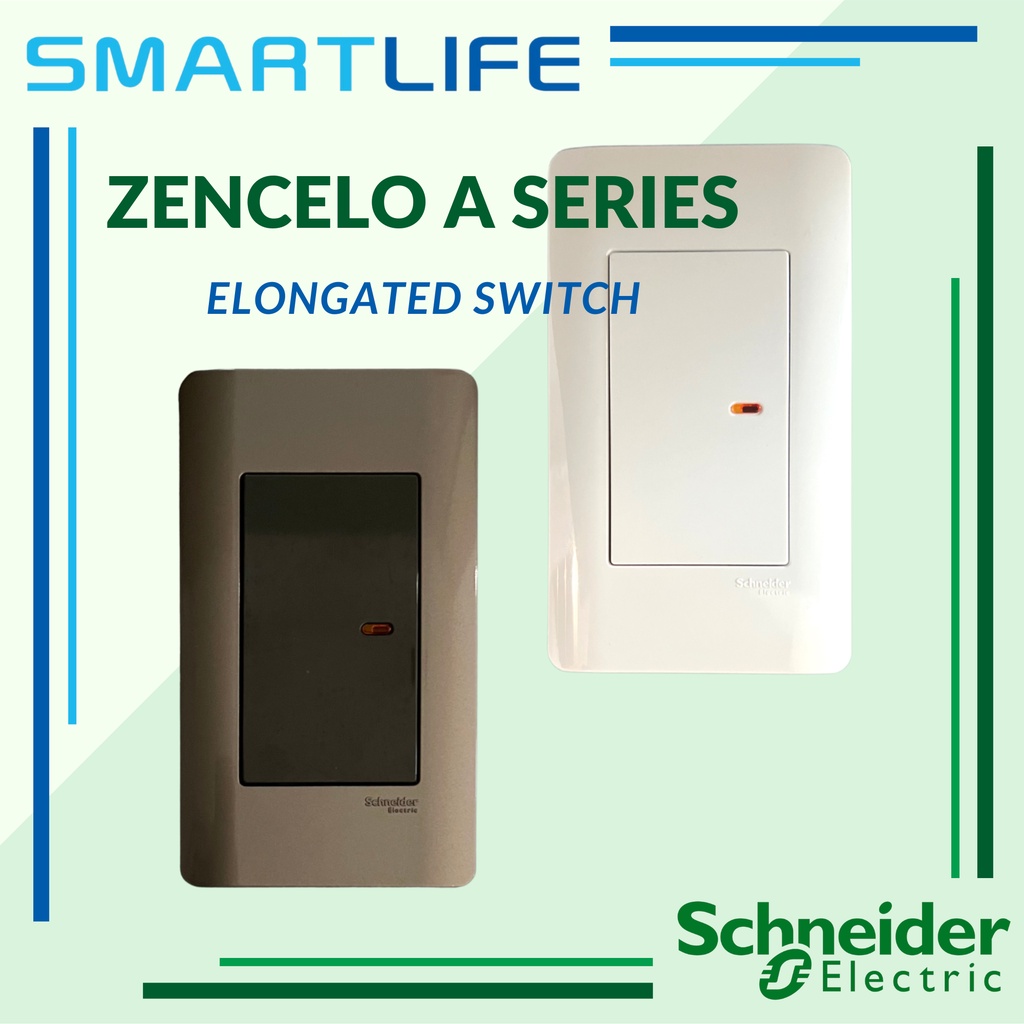 Schneider Zencelo A 2"x4" Elongated Switch Module 1 or 2 Way FullFlat